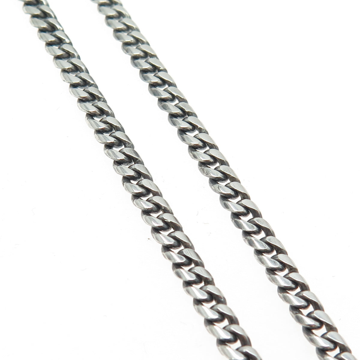 925 Sterling Silver Vintage Cuban Chain Necklace 24"