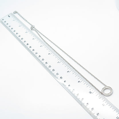 TISENTO 925 Sterling Silver C Z Circle of Life Rolo Chain Necklace 16"