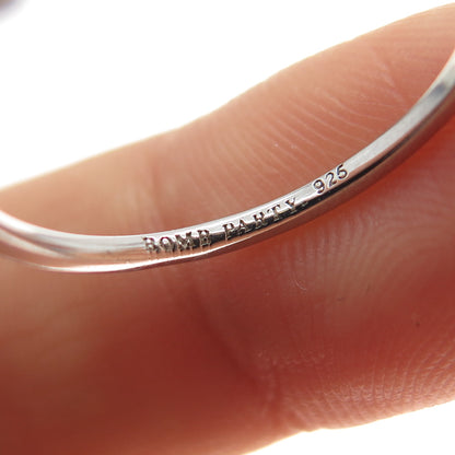 BOMB PARTY 925 Sterling Silver Round-Cut C Z Ring Size 7.5