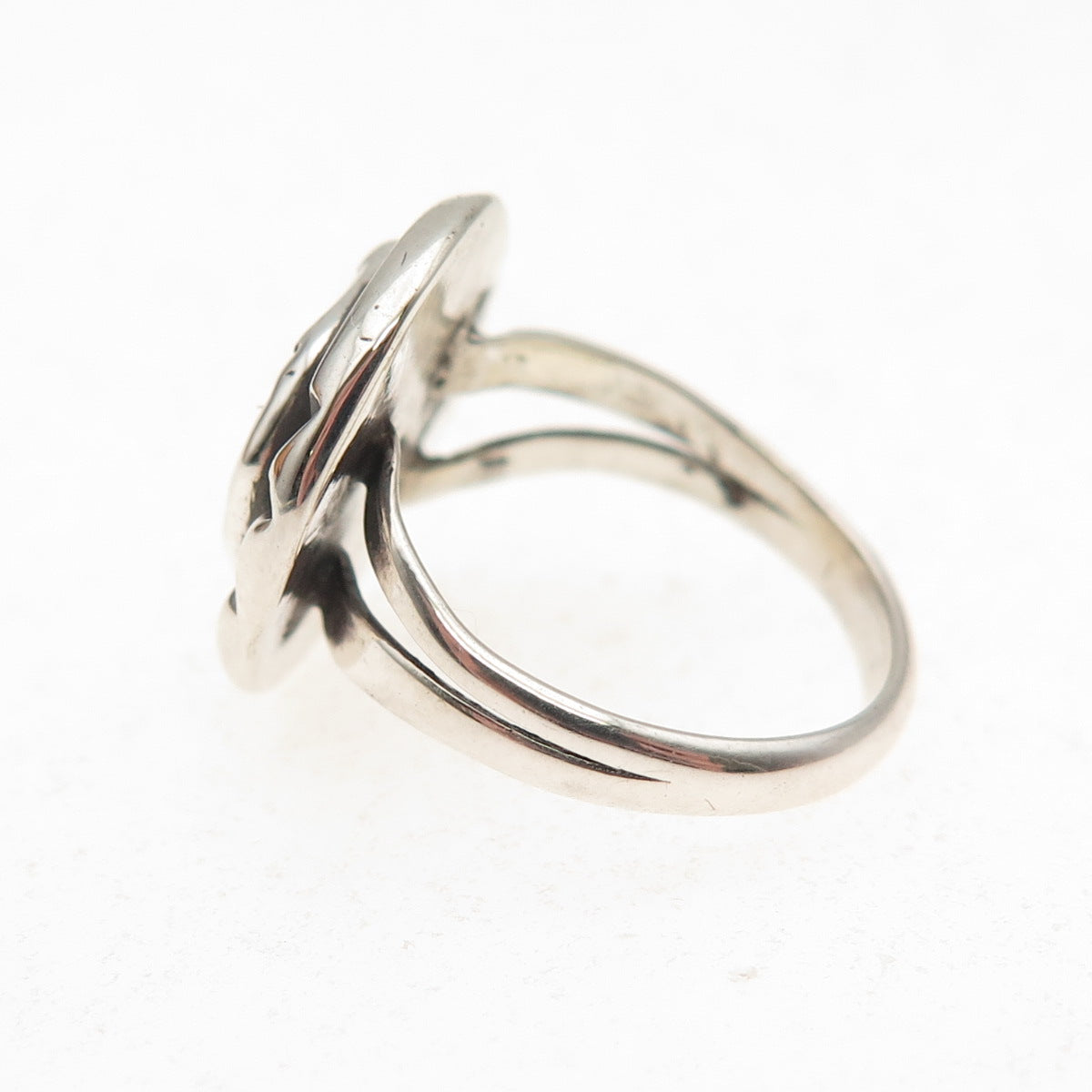Old Pawn Sterling Silver Vintage Southwestern Turquoise Tribal Ring Size 3.75