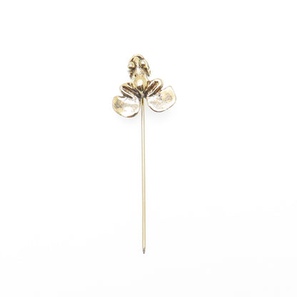 925 Sterling Silver Gold Plated Vintage R Artisan Frog For Good Luck Lapel Pin