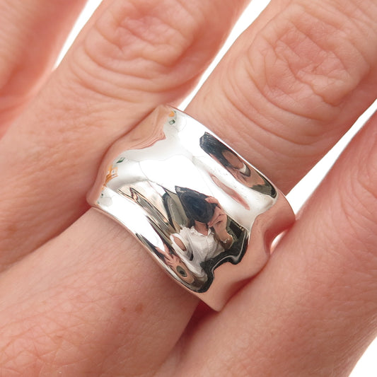 Robert Lee Morris 925 Sterling Silver Vintage Modernist Ring Size 9.25
