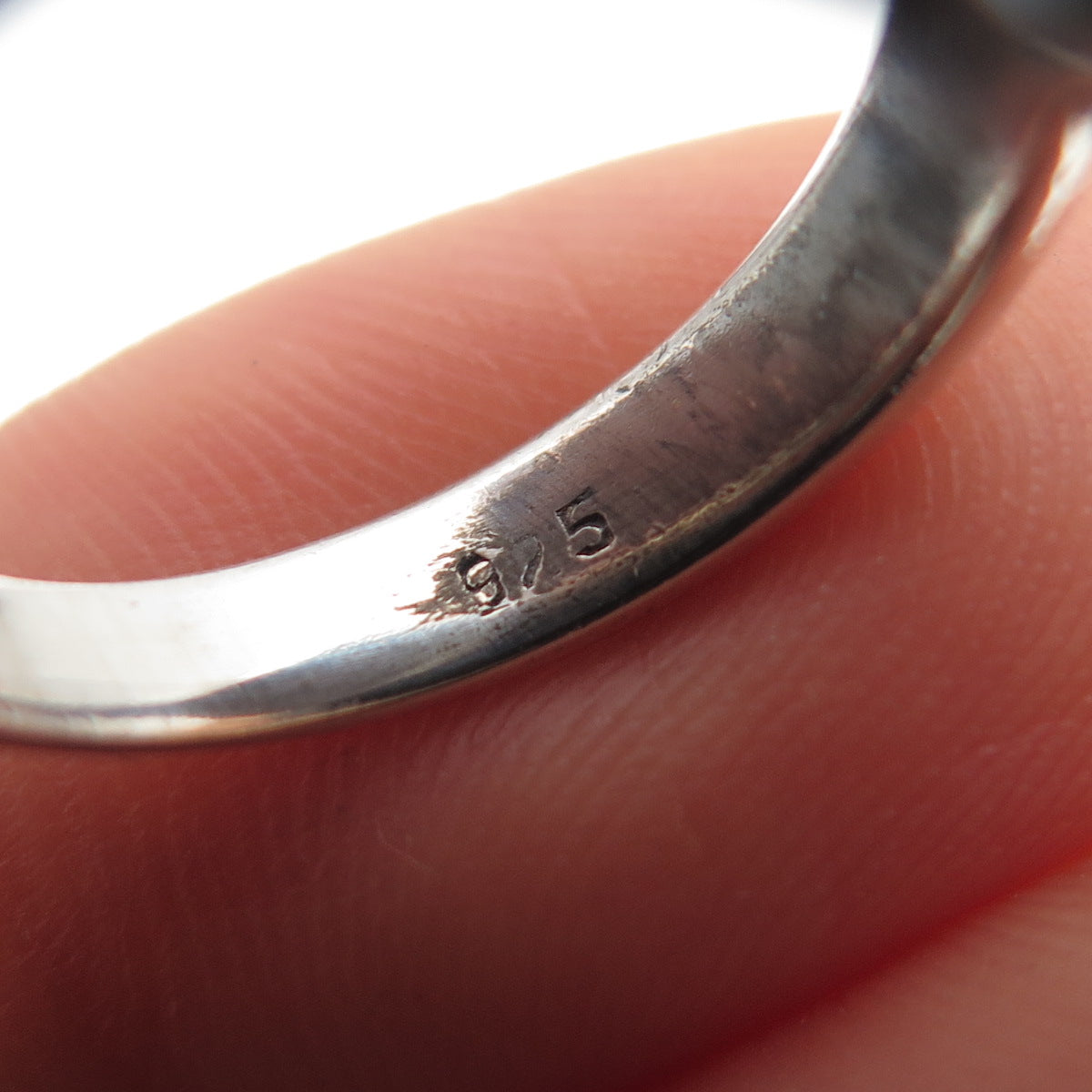 925 Sterling Silver Vintage Modernist Disc Oxidized Ring Size 6.25
