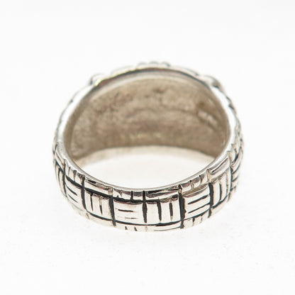 ESPO Joseph Esposito 925 Sterling Silver Vintage Woven Oxidized Ring Size 7