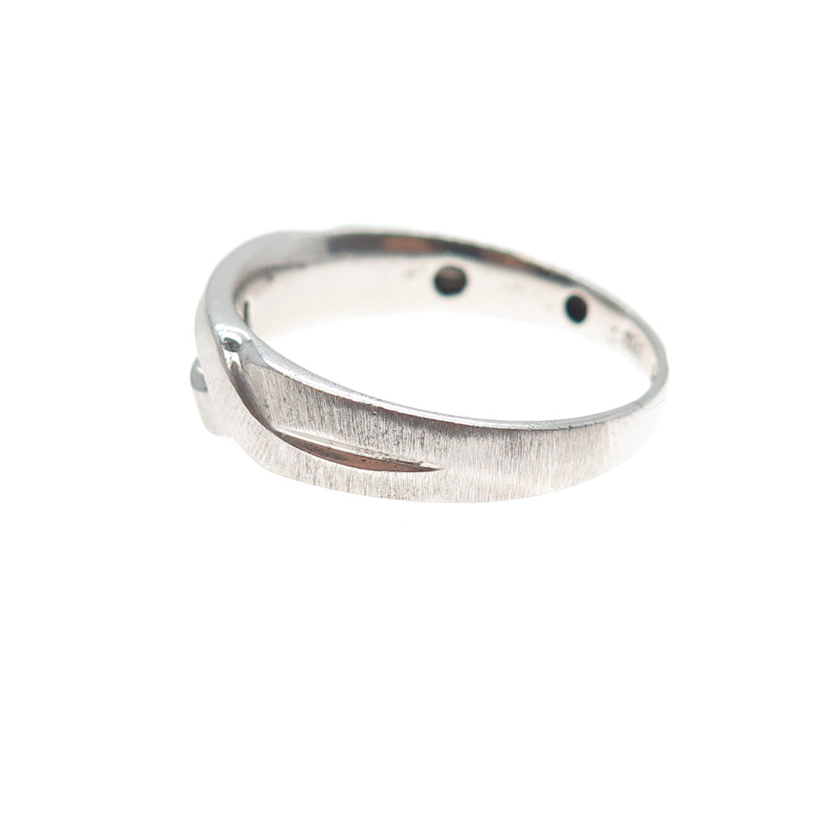 925 Sterling Silver Round-Cut C Z Modernist Ring Size 11.25