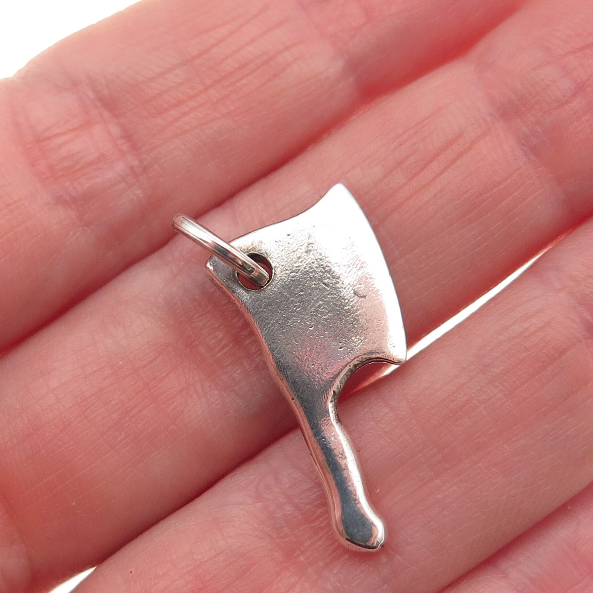 925 Sterling Silver Vintage Chef's Kitchen Knife Oxidized 3D Mini Charm Pendant