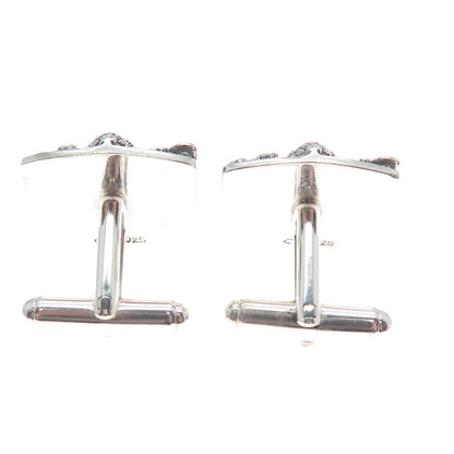 925 Sterling Silver Vintage Jaya Ganesha Elephant Oxidized Cufflinks