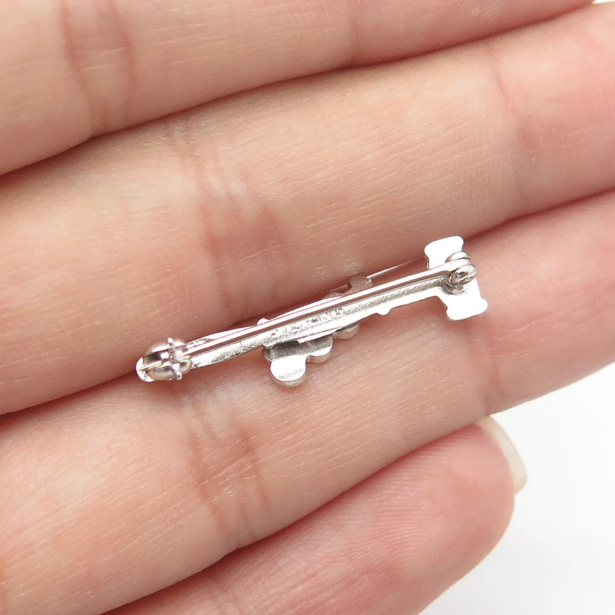 925 Sterling Silver Vintage 1966 "Gavel" Court Mini Pin Brooch