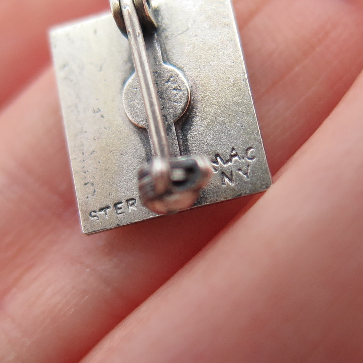 MAC NY 925 Sterling Silver Vintage Kleinert 10 Years Oxidized Mini Pin Brooch