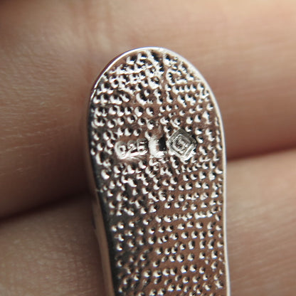 925 Sterling Silver C Z & Enamel Slipper Charm Pendant