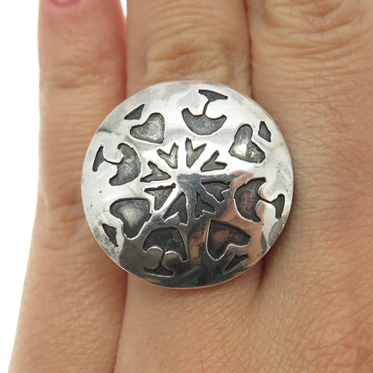 925 Sterling Silver Vintage Spades Playing Cards Symbol Oxidized Ring Size 5.5