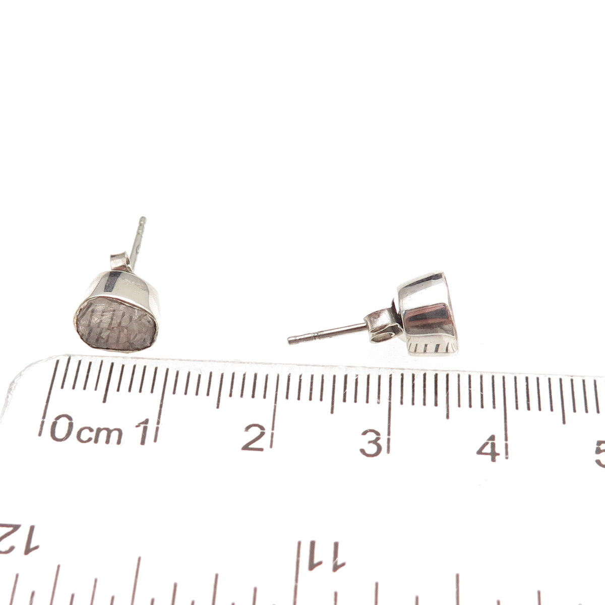 D'Joy 925 Sterling Silver Real Rose-Cut Diamond Stud Earrings