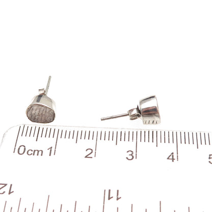 D'Joy 925 Sterling Silver Real Rose-Cut Diamond Stud Earrings
