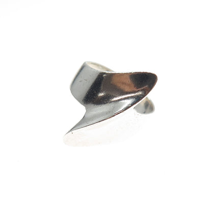 925 Sterling Silver Vintage Modernist Wavy Ring Size 5.5