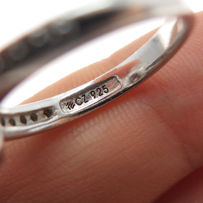 925 Sterling Silver Cognac & White C Z Ring Size 7
