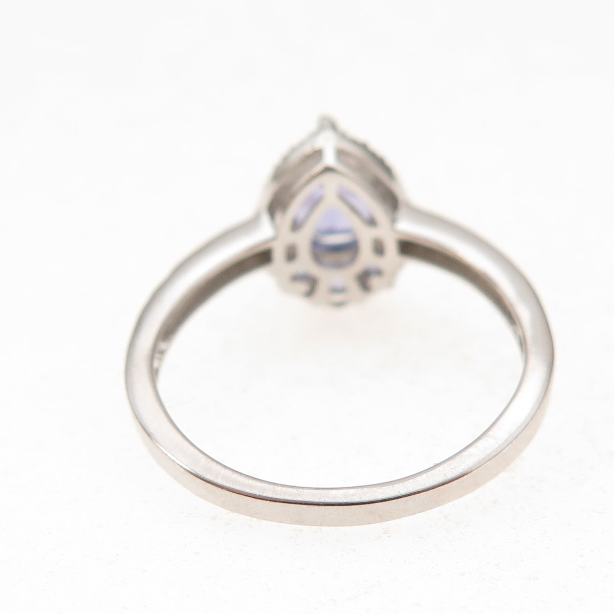 925 Sterling Silver Real Tanzanite & White Topaz Ring Size 8