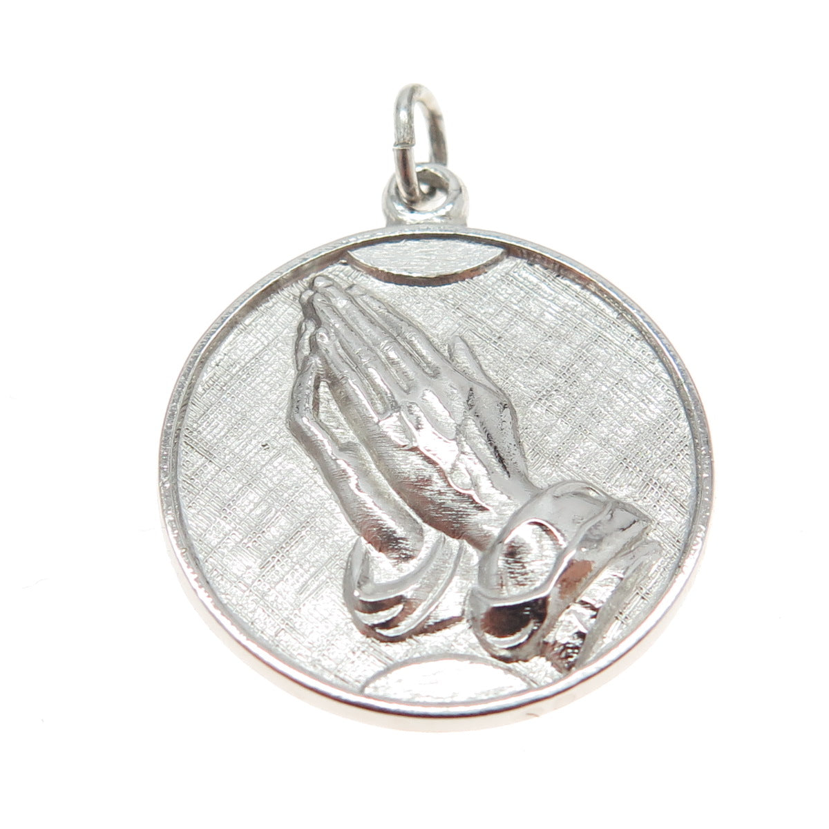 925 Sterling Silver Antique Art Deco Hands In Prayer Charm Pendant