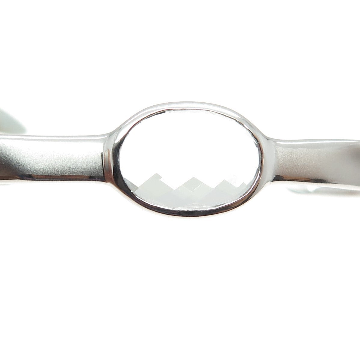 CHARLES GARNIER 925 Sterling Silver Real Clear Quartz Adjustable Bracelet 7"
