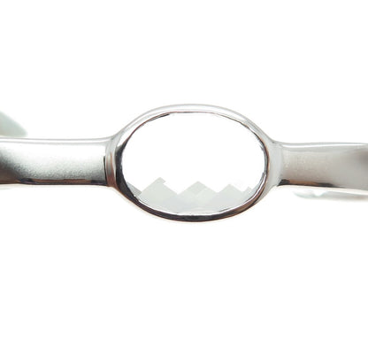 CHARLES GARNIER 925 Sterling Silver Real Clear Quartz Adjustable Bracelet 7"