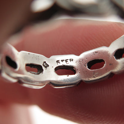 Silver Fox 925 Sterling Vintage Woven Link Band Ring Size 5.25