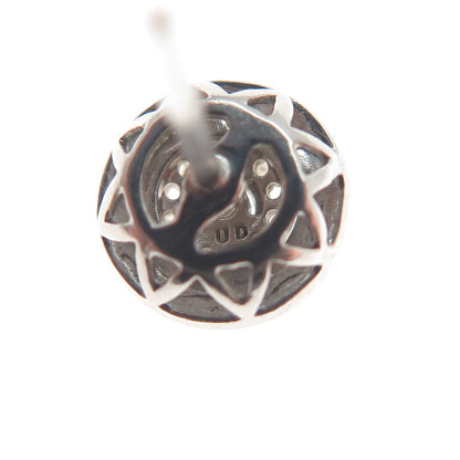 925 Sterling Silver Real Round-Cut Diamond Stud Earrings