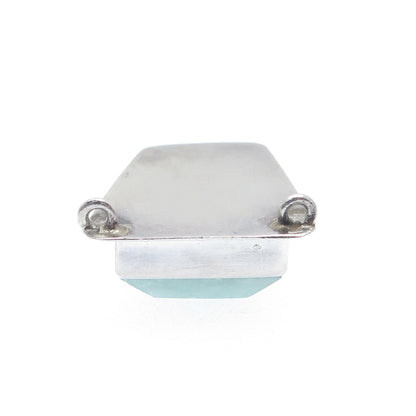 925 Sterling Silver Vintage Real Aventurine Modernist Slide Pendant