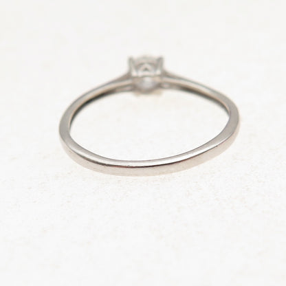 925 Sterling Silver Round-Cut C Z Engagement Ring Size 7.25