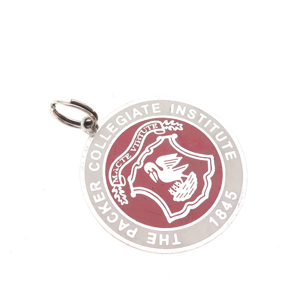 925 Sterling Silver Vintage Enamel The Packer Collegiate Institute Charm Pendant