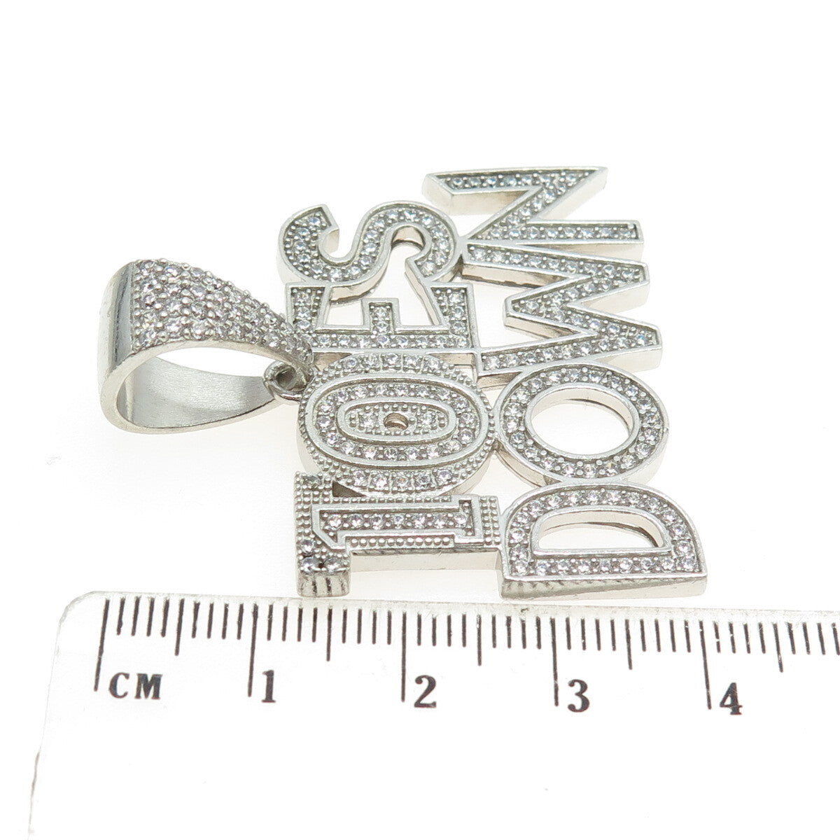 925 Sterling Silver Round-Cut C Z "Toes Down" Pendant