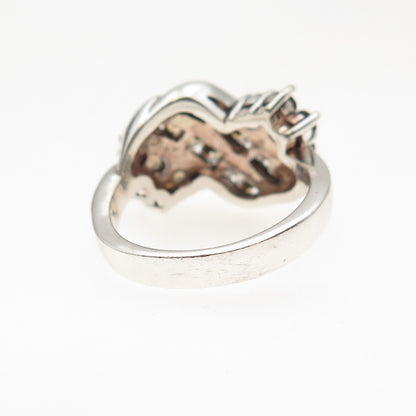 925 Sterling Silver Vintage Real Round-Cut Smoky Quartz Ring Size 6