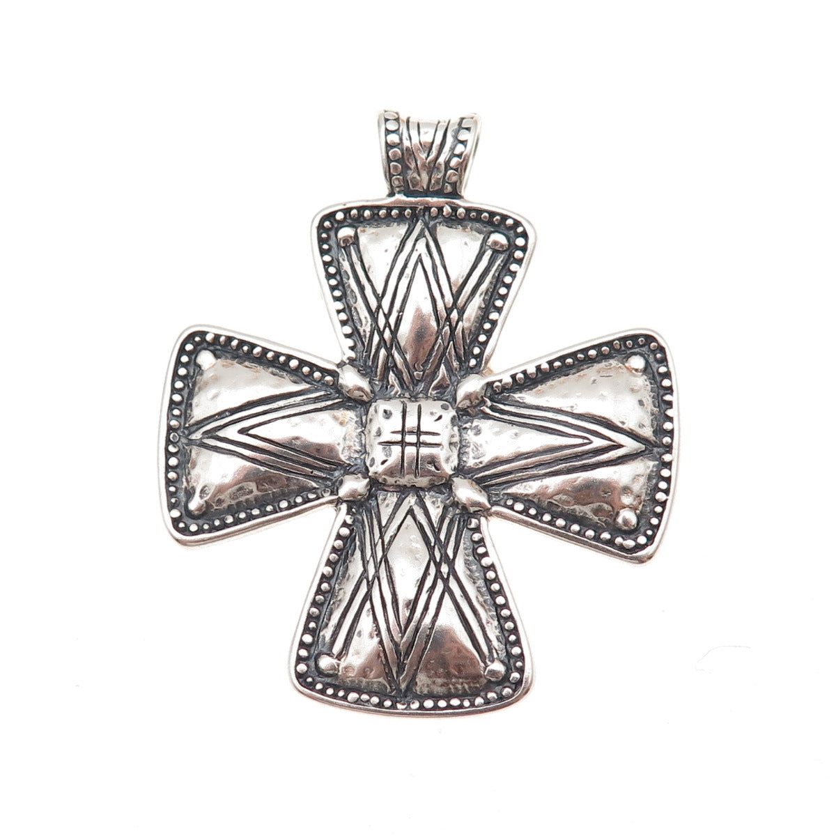 Silpada 925 Sterling Silver Vintage Posh Principles Cross Oxidized Pendant