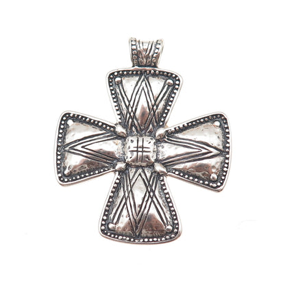 Silpada 925 Sterling Silver Vintage Posh Principles Cross Oxidized Pendant