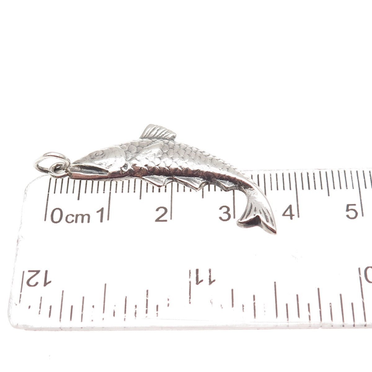 900 Silver Vintage Fish Oxidized Charm Pendant