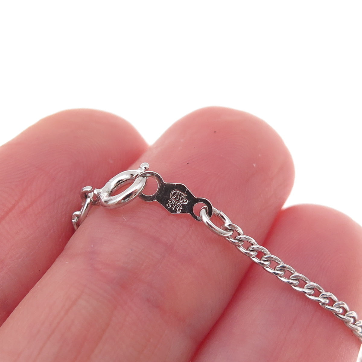 Caco 925 Sterling Silver Vintage Curb Chain Necklace 24"