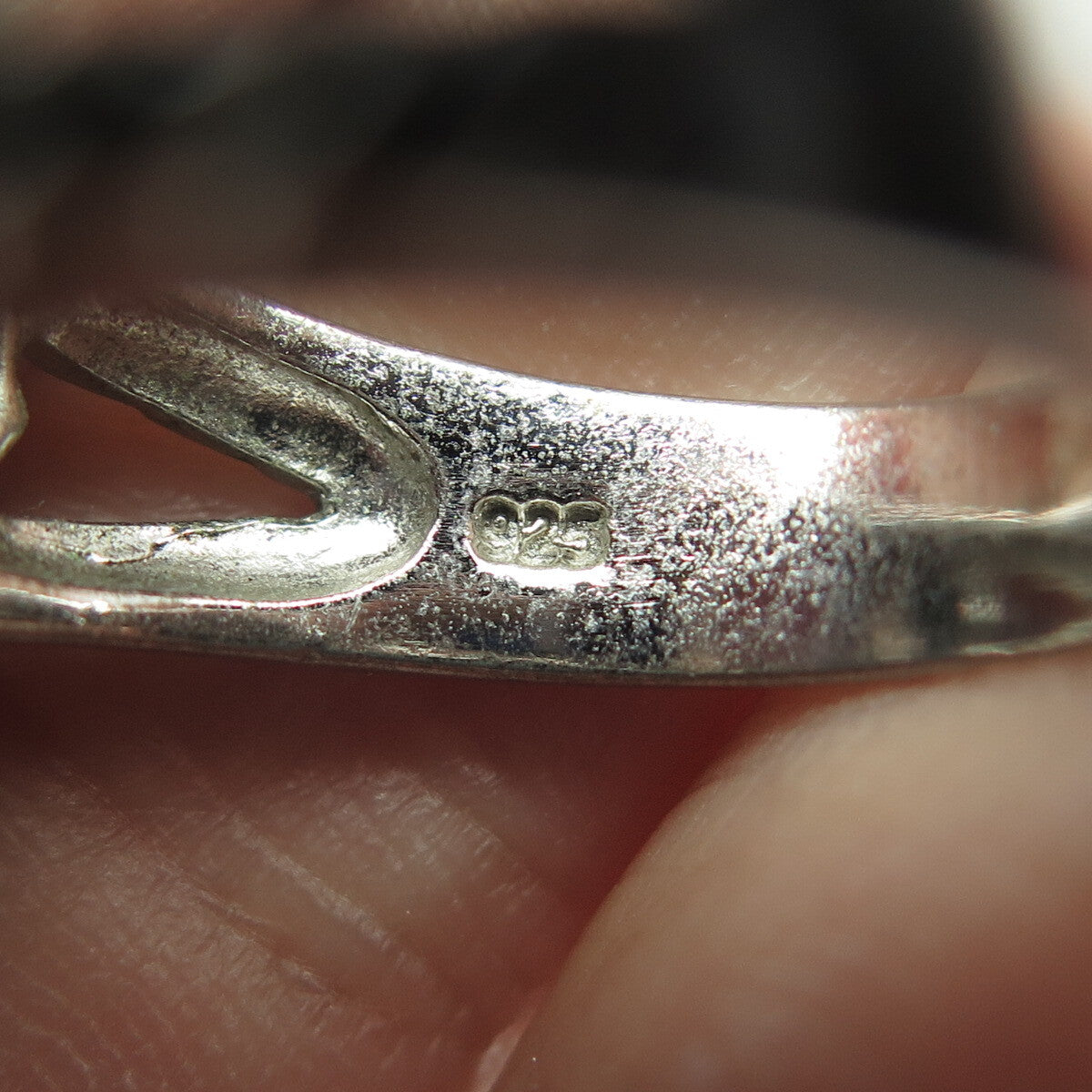 925 Sterling Silver Cushion-Cut Shaped Blue C Z Cocktail Ring Size 9
