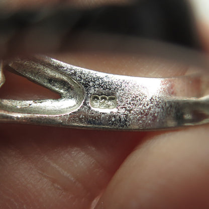 925 Sterling Silver Cushion-Cut Shaped Blue C Z Cocktail Ring Size 9