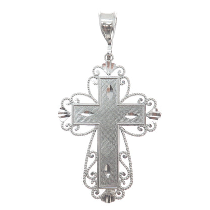 925 Sterling Silver Diamond-Cut Cross Pendant