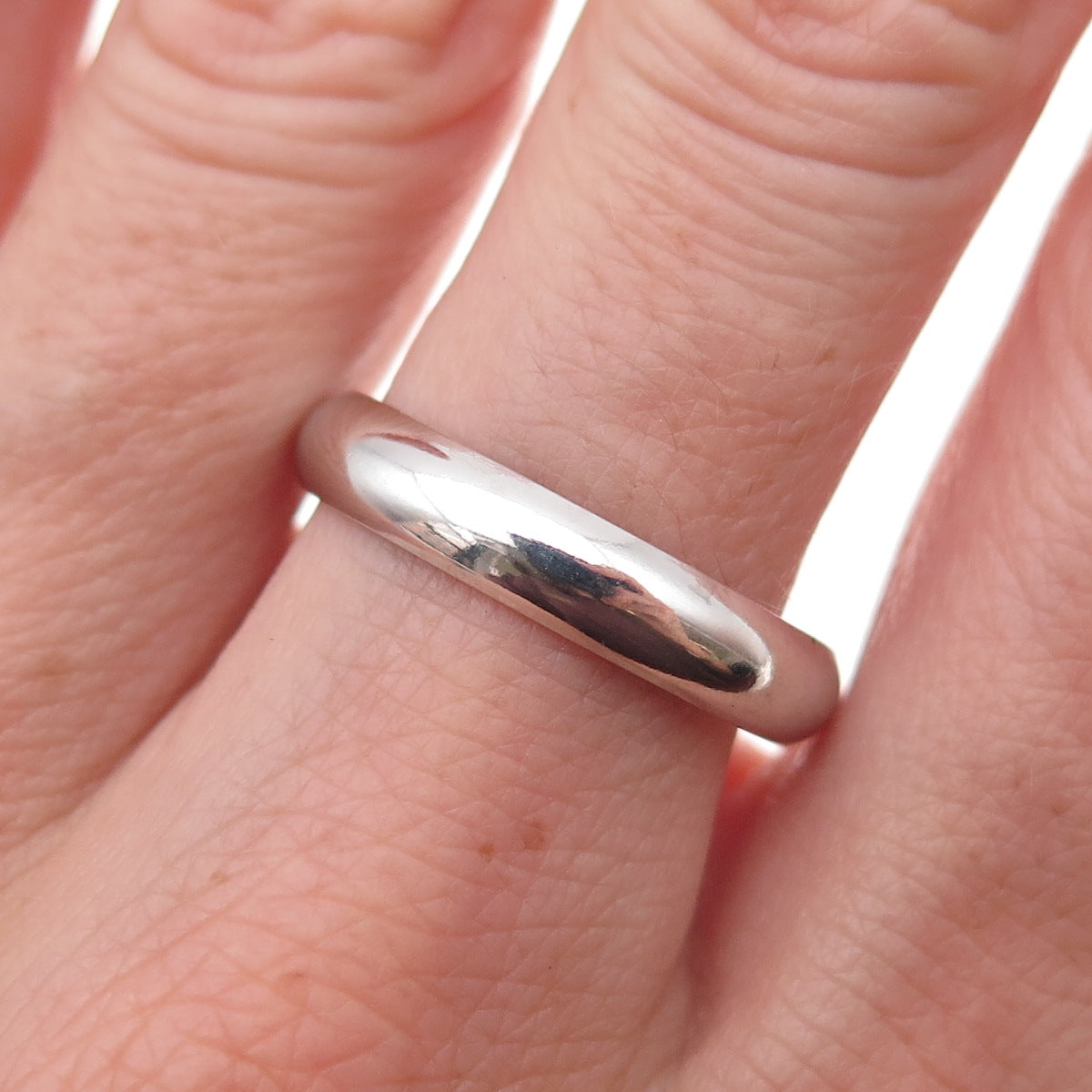 925 Sterling Silver Vintage Classic Wedding Band Ring Size 9.25