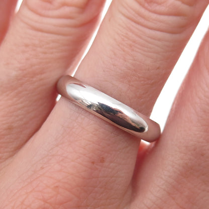 925 Sterling Silver Vintage Classic Wedding Band Ring Size 9.25
