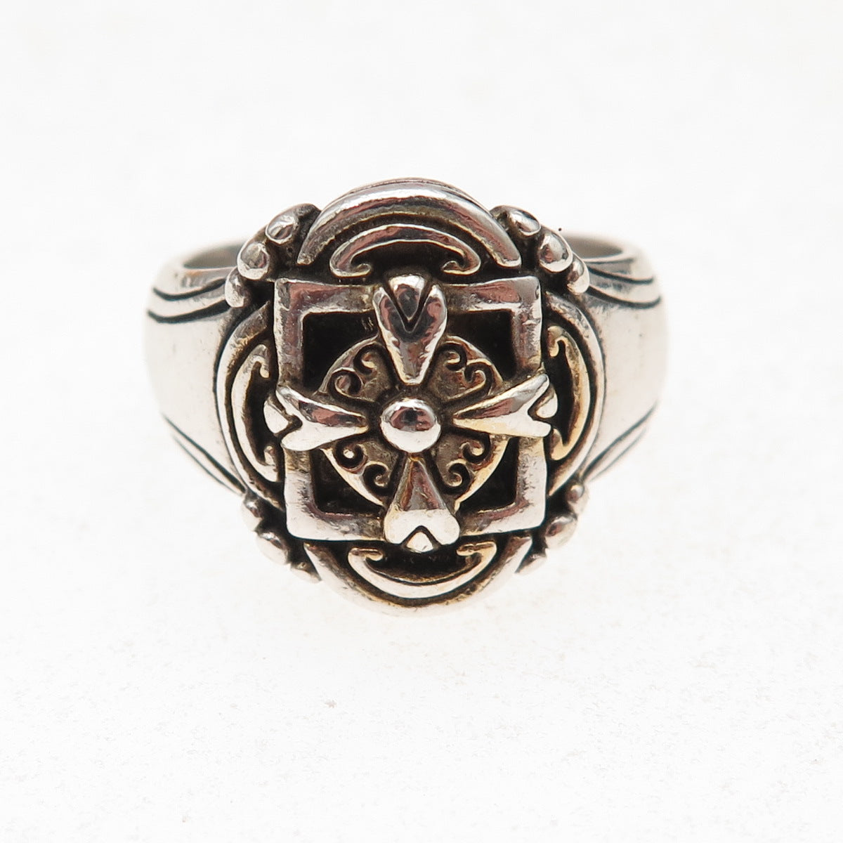 Brighton 925 Sterling Silver Vintage Cross Oxidized Ring Size 7.25