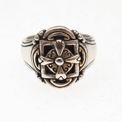 Brighton 925 Sterling Silver Vintage Cross Oxidized Ring Size 7.25