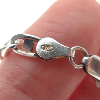 925 Sterling Silver Vintage Italy Flat Anchor Mariner Link Bracelet 7"