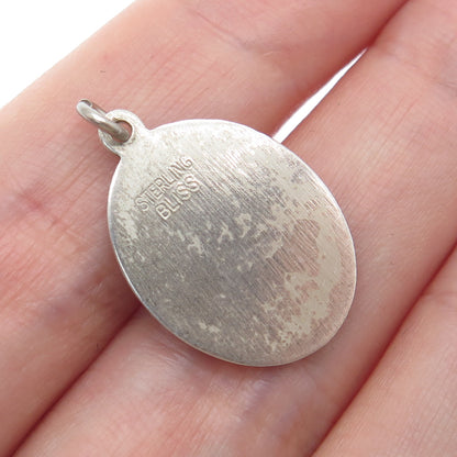 BLISS 925 Sterling Silver Vintage St. Rebecca Religious Oxidized Mini Pendant