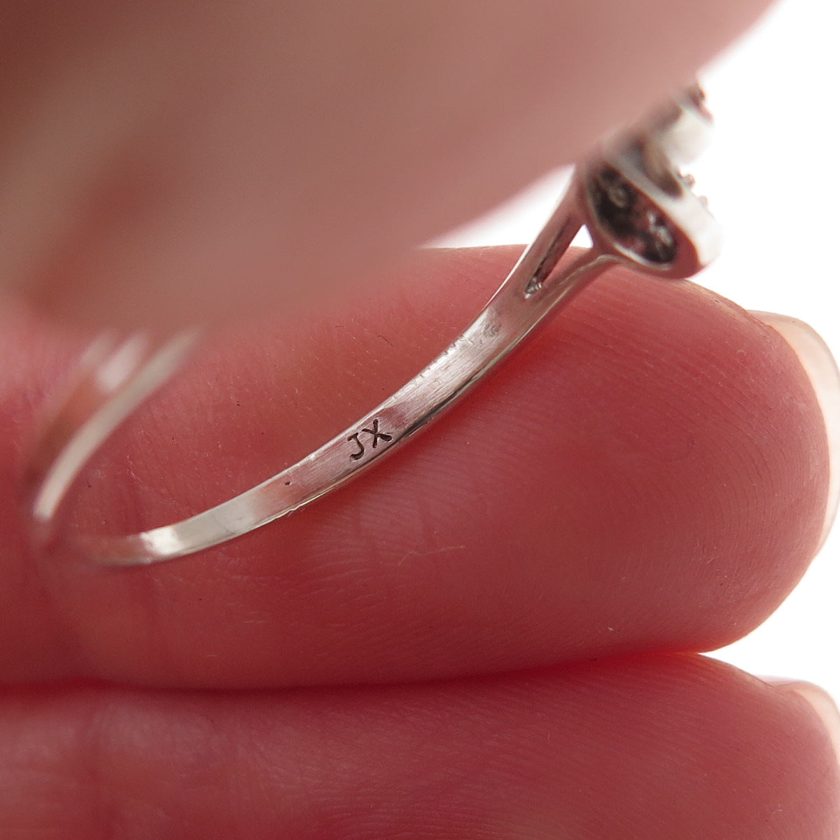 925 Sterling Silver Real Round-Cut Diamond Infinity Ring Size 7.75