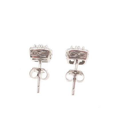 SK9 Allure Gems 925 Sterling Silver Real Round-Cut Diamond Stud Earrings