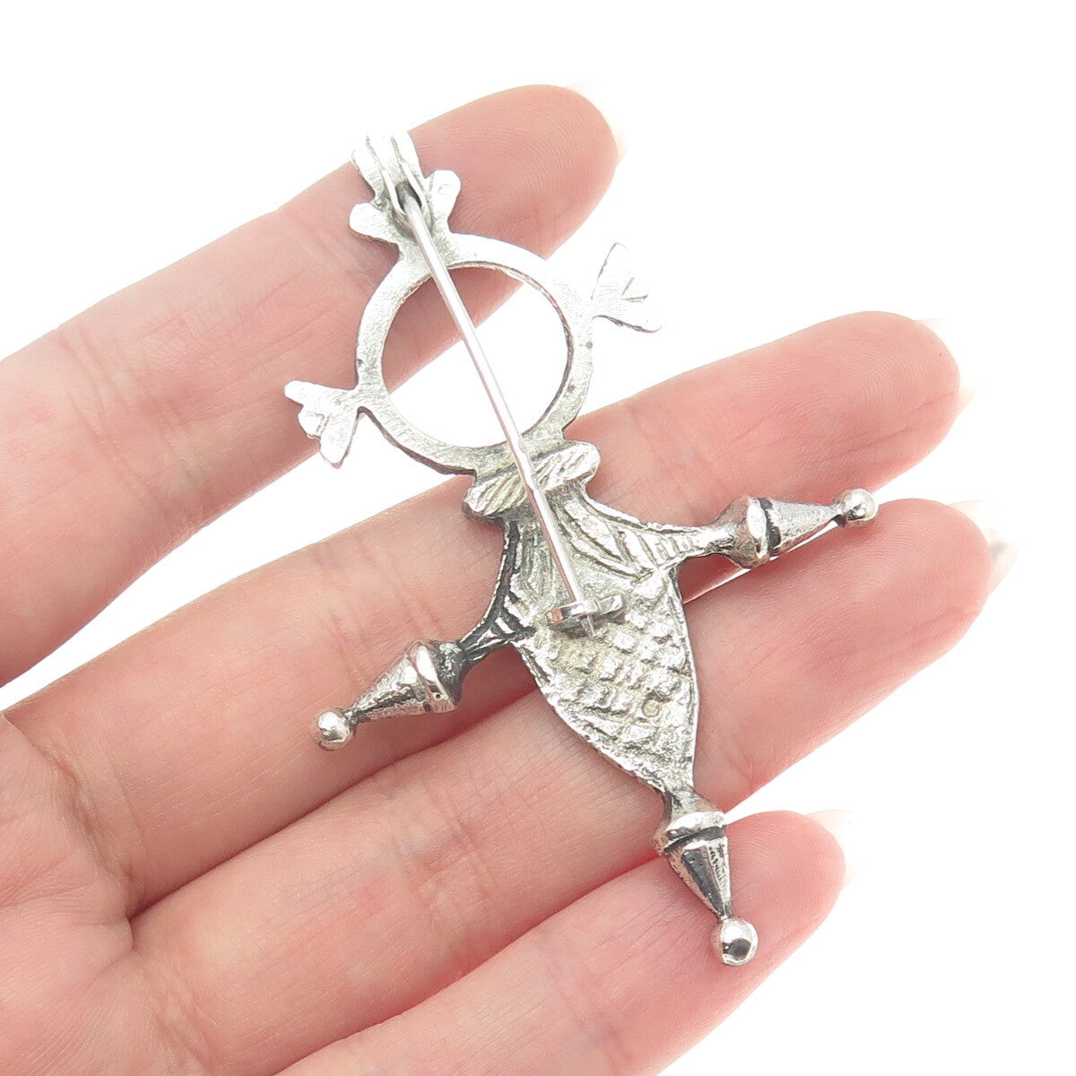925 Sterling Silver Vintage African Inaranganak Croix Touareg Pin Brooch