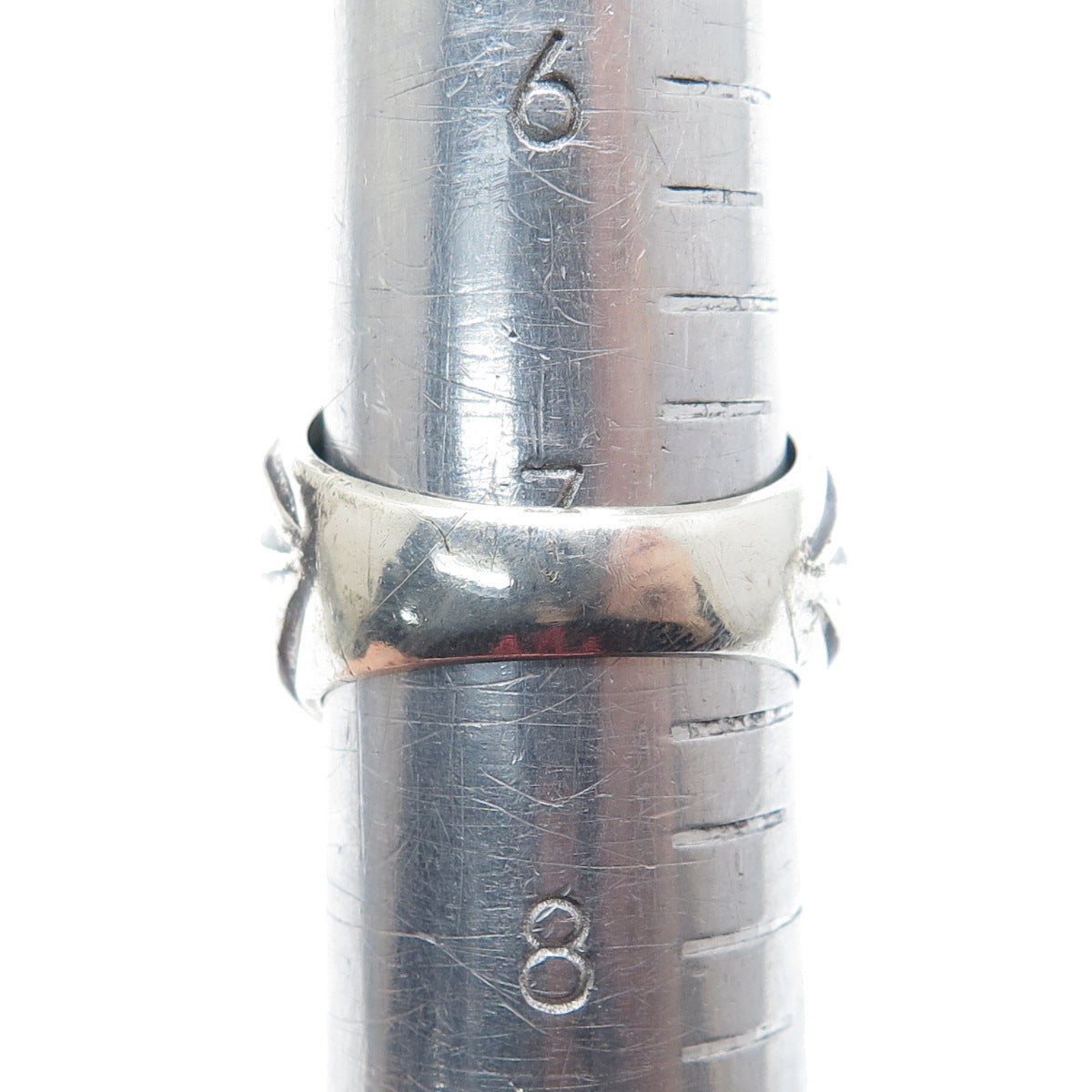 925 Sterling Silver Vintage Modernist Ribbed Oxidized Ring Size 7.25