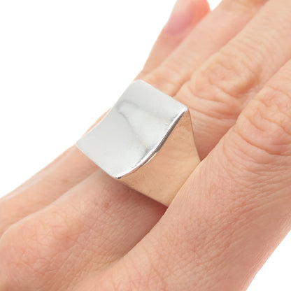 CHAPAL ZENRAY 925 Sterling Silver Vintage Modernist Wavy Ring Size 8.25