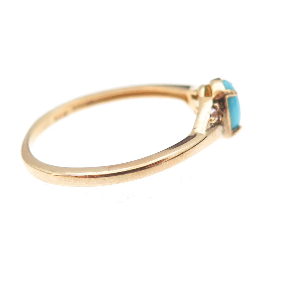 Chuck Clemency 925 Sterling Gold Plated Real Turquoise & Topaz Ring Size 8.25
