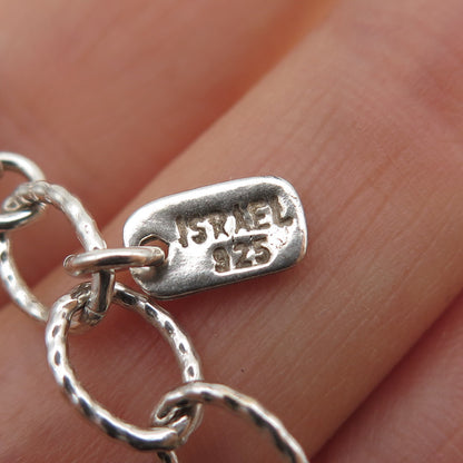 DIDAE 925 Sterling Silver Vintage Israel Real Pearl Floral Chain Necklace 16"